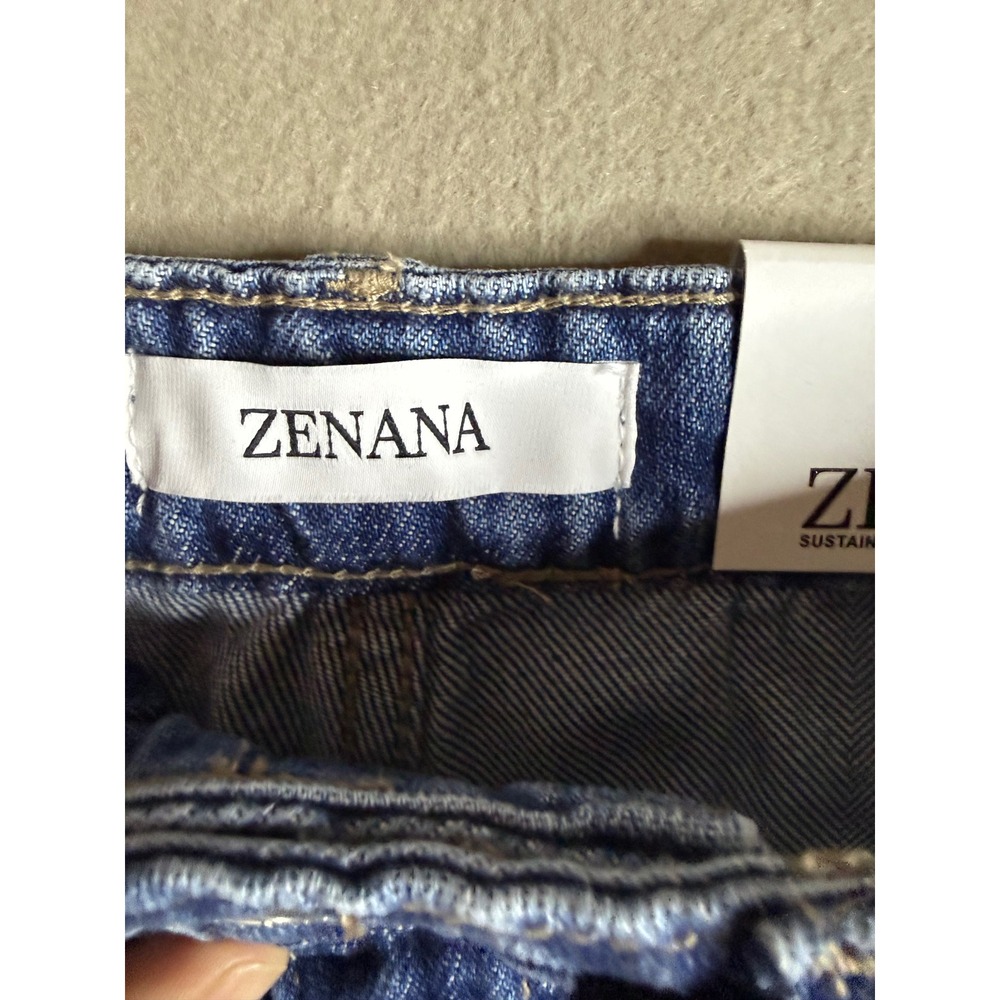 Zenana Women Medium Wash High Waisted Wide Leg Cotton Jeans DTP-1973MM Size 27 - Picture 3 of 7